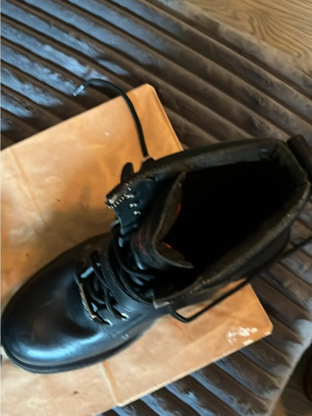 Dingo Black Leather Lace-Up Riding Boots